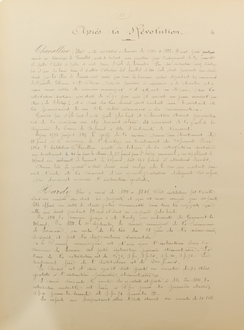 Manuscrit original de Martin Eugène Legrand, feuillet 26/36